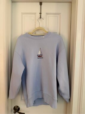 Abercrombie & Fitch Light Blue Sailboat Graphic Sweatshirt